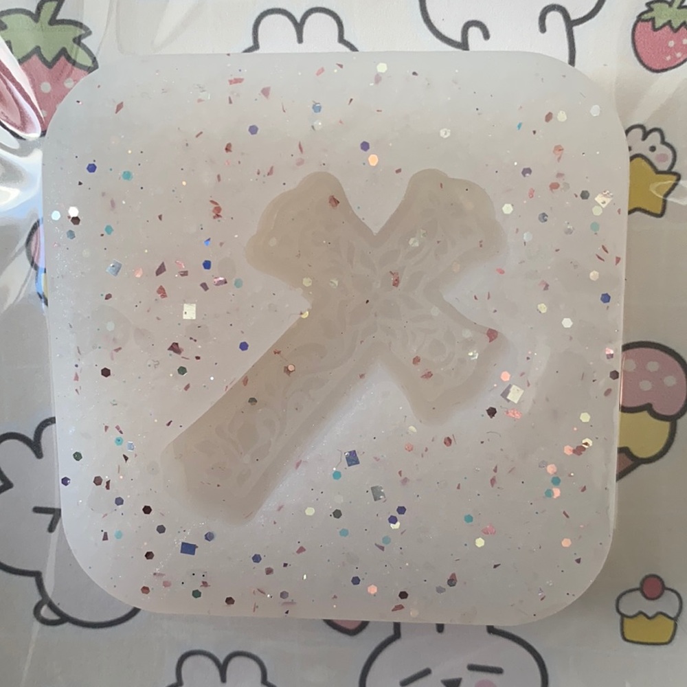 Cross silicone mold - for resin or clay - make keychains, pendants, and more.